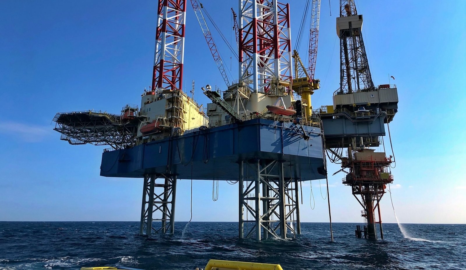 Oil and gas platform at sea